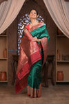 Kashi ~ Handloom Banarasi High Quality Pure Katan Silk Saree in Azure Green (Silk Mark Certified)