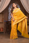 Kashi ~ Handloom Banarasi Patola Design Khaddi Georgette Silk Saree in Yellow (Silk Mark Certified)