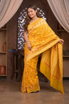 Kashi ~ Handloom Banarasi Patola Design Khaddi Georgette Silk Saree in Yellow (Silk Mark Certified)