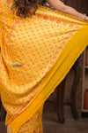 Kashi ~ Handloom Banarasi Patola Design Khaddi Georgette Silk Saree in Yellow (Silk Mark Certified)