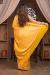 Kashi ~ Handloom Banarasi Patola Design Khaddi Georgette Silk Saree in Yellow (Silk Mark Certified)