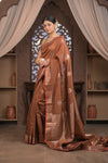 Bengal Gatha ~ Designer Chanderi Cotton Silk Saree in Brown