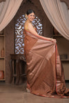 Bengal Gatha ~ Designer Chanderi Cotton Silk Saree in Brown