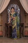 Bengal Gatha ~ Designer Viscose Saree with Digital Print in Shades of Midnight Blue