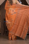 Bengal Gatha ~ Handloom Tussar Kota Silk Saree with Digital Print in Orange