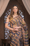 Bengal Gatha ~ Handloom Pure Silk Saree with Digital Print in Black
