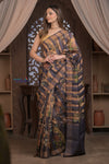 Bengal Gatha ~ Handloom Pure Silk Saree with Digital Print in Black