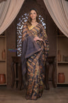 Bengal Gatha ~ Handloom Pure Silk Saree with Digital Print in Black