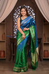 Kashi ~ Handloom Banarasi Pure Silk Saree in Blue and Green (Silk Mark Certified)