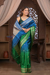 Kashi ~ Handloom Banarasi Pure Silk Saree in Blue and Green (Silk Mark Certified)