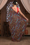 Bengal Gatha ~ Exclusive! Handloom Tussar Silk Saree with Handwoven Intricate Kantha Work in Black