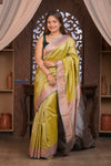 Kashi ~ Handloom Banarasi Pure Silk Saree in Butter Yellow (Silk Mark Certified)