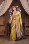 Kashi ~ Handloom Banarasi Pure Silk Saree in Butter Yellow (Silk Mark Certified)