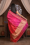 Kashi ~ Handloom Banarasi Pure Silk Saree in Pink and Red (Silk Mark Certified)