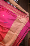 Kashi ~ Handloom Banarasi Pure Silk Saree in Pink and Red (Silk Mark Certified)