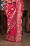 Kashi ~ Handloom Banarasi Khaddi Georgette Silk Jaal Saree in Pink (Silk Mark Certified)