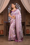 Kashi ~ Handloom Banarasi Pure Chiffon Silk Saree in Lilac (Silk Mark Certified)
