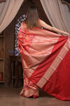 Kashi ~ Premium! Handloom High Quality Pure Silk Handloom Kadwa Banarasi Saree with  Intricate Pallu in Red (Silk Mark Certified)