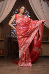 Kashi ~ Premium! Handloom High Quality Pure Silk Handloom Kadwa Banarasi Saree with  Intricate Pallu in Red (Silk Mark Certified)