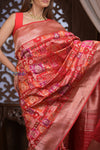 Kashi ~ Premium! Handloom High Quality Pure Silk Handloom Kadwa Banarasi Saree with  Intricate Pallu in Red (Silk Mark Certified)