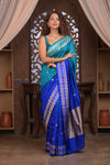 Kashi ~ Handloom Banarasi Pure Silk Saree in Shades of Blue (Silk Mark Certified)
