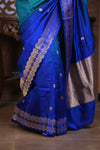 Kashi ~ Handloom Banarasi Pure Silk Saree in Shades of Blue (Silk Mark Certified)