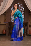 Kashi ~ Handloom Banarasi Pure Silk Saree in Shades of Blue (Silk Mark Certified)