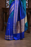 Kashi ~ Handloom Banarasi Pure Silk Saree in Shades of Blue (Silk Mark Certified)
