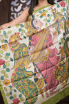 Bengal Gatha ~ Handloom Tussar Silk Saree with Kalamkari Handpainted Art in Off White