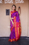 Authentic Pure Silk Handloom Maharani Paithani – Purple Pink