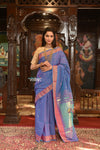 Buy Authentic Handloom Pure Cotton Paithani with Handcrafted Lotus Pallu