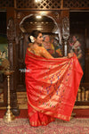 Buy Authentic High Quality Pure Silk Paithani With Most Traditional Double Pallu~ Red Shade