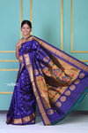 Trending! Authentic Pure Silk Handloom Solid Purple Maharani Paithani