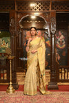 ROYAL WEAVE! Authentic Pure Silk Handloom Khakhi Maharani Paithani With Exclusive Maharani Pallu