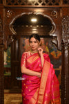 ROYAL WEAVE! Authentic Pure Silk Handloom Bestseller Royal Pink  Maharani Paithani With Exclusive Maharani Pallu