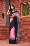 Saadgi ~Pure Cotton Handloom Sarees with Intricate Borders ~ Light Pink