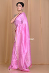 Pehal ~ Pastel Pink Pure Linen Silk with Sleek Border