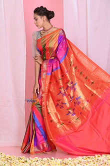  Pehal Traditional Multicolor Pure Silk Paithani with Exclusive Pallu