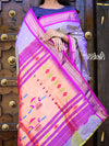 Utsaav ~ Traditional Pure Silk Handloom Paithani ~ Dual Tone Lavender with Purplish Pink Border