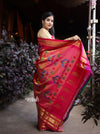 Utsaav ~ Authentic Handloom Pure Silk Maharani Paithani - Dual Tone Purple Pink with Bright Pink Border