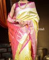 Buy Traditional Handloom Pure Silk Paithani Pastel Light Yellow with Light Pink Border