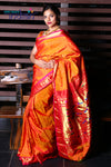Paithani Weave with Peach and Gold Border-2