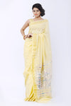 Cotton Paithani Handloom Exclusive (Lemon Yellow) - High Quality Cotton and Detailed Weaving - verymuchindian.com