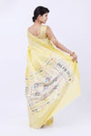 Cotton Paithani Handloom Exclusive (Lemon Yellow) - High Quality Cotton and Detailed Weaving - verymuchindian.com