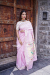 Dhun Bestseller ~ Authentic Handloom Cotton Paithani in Subtle Light Pink Color With Traditional Asawali Pallu, High Quality Cotton - verymuchindian.com