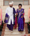Exclusive Authentic Pure Silk Handloom Paithani - Royal Blue with Nath Pallu - verymuchindian.com