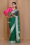 Pehal~ EXCLUSIVE! Pine Green Khaddi Georegette Saree - verymuchindian.com