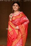 Rajsi~ Pure Silk Handloom - Maharani Paithani in that Bright Red with Silver and Golden Zari, High Quality Pure Silk - verymuchindian.com