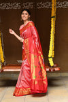 Rajsi~ Pure Silk Handloom - Maharani Paithani in that Bright Red with Silver and Golden Zari, High Quality Pure Silk - verymuchindian.com