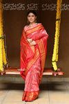 Rajsi~ Pure Silk Handloom - Maharani Paithani in that Bright Red with Silver and Golden Zari, High Quality Pure Silk - verymuchindian.com